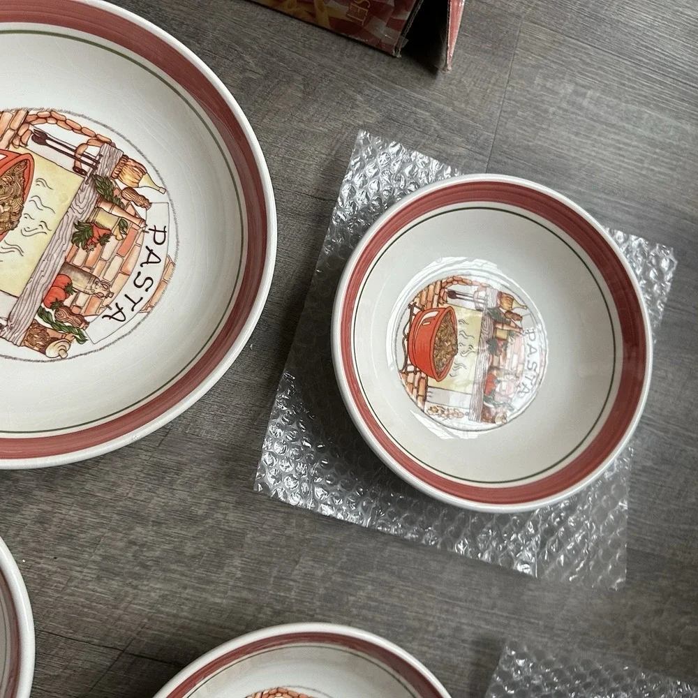 NEW VINTAGE Himark TRE CI Pasta Set Buona San Remo Italia 1 Serving Bowl 4 Other